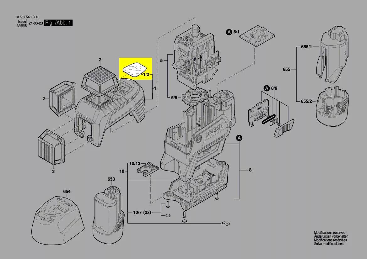 clavier réf. 1 600 A00 NL7 Bosch